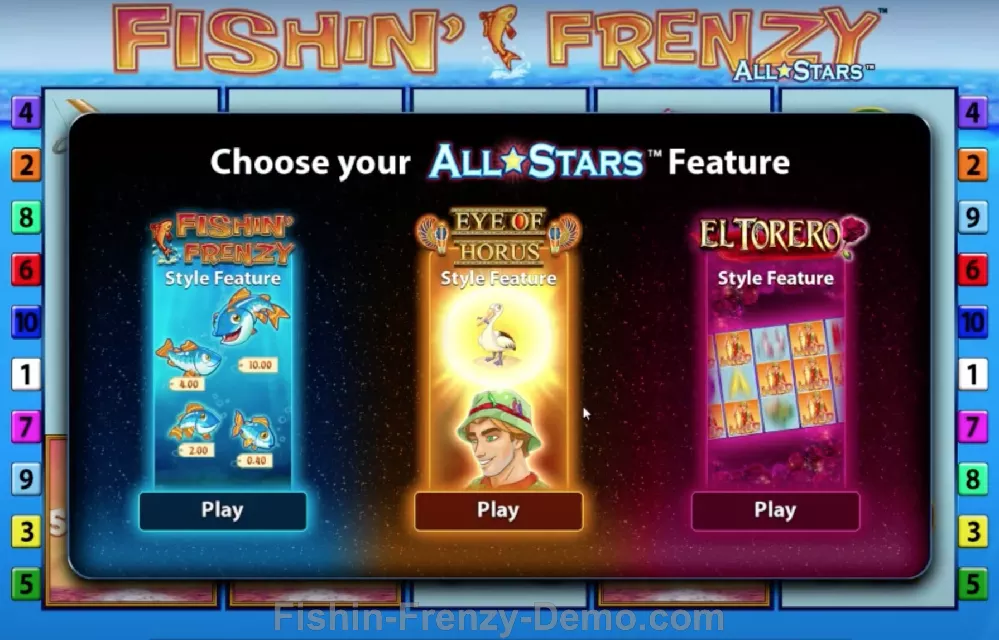 RTP, volatility and max win in Fishin' Frenzy All Stars slot