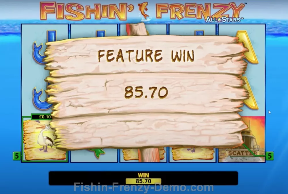 Bonus games in Fishin Frenzy All Stars slot